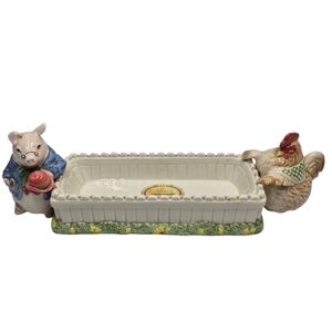 Fitz and Floyd Cracker Cradle Pig Hen Farmhouse